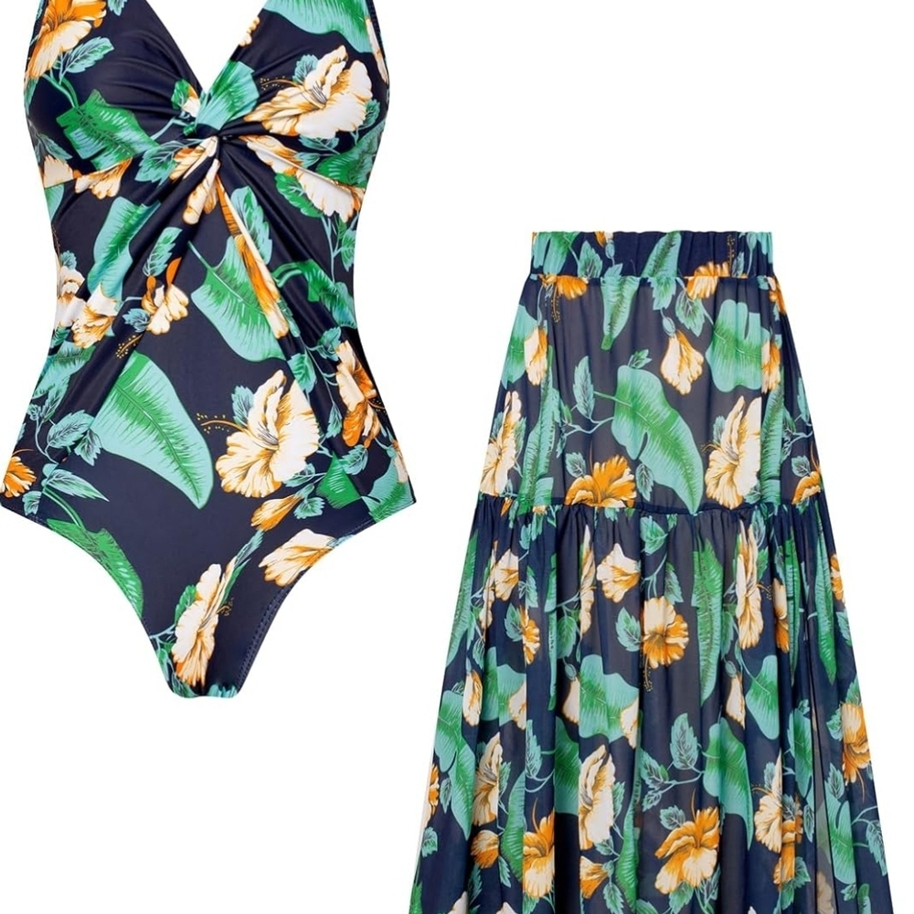NWT, Size LARGE, Tropical one piece swimsuit